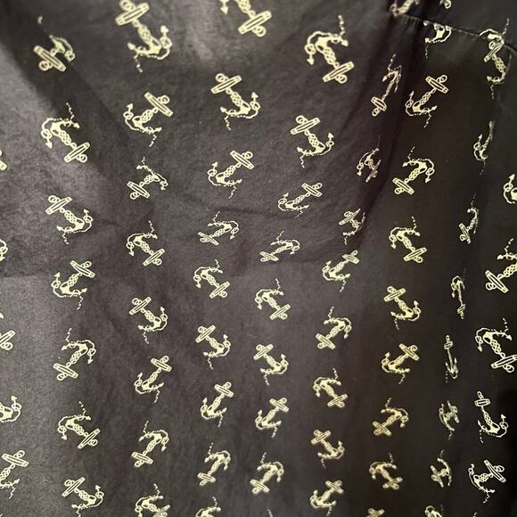 TALBOTS long sleeve shirt, navy anchor print, women's size 14 - Picture 7 of 10